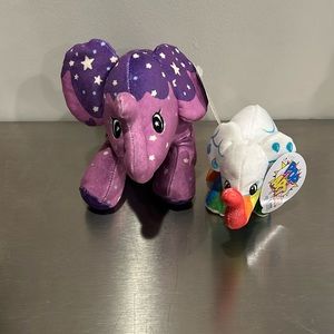 STORMY Rainbow Clouds Rain Elephant Minis PlushPop 6” and HAILEY Comet - 10”